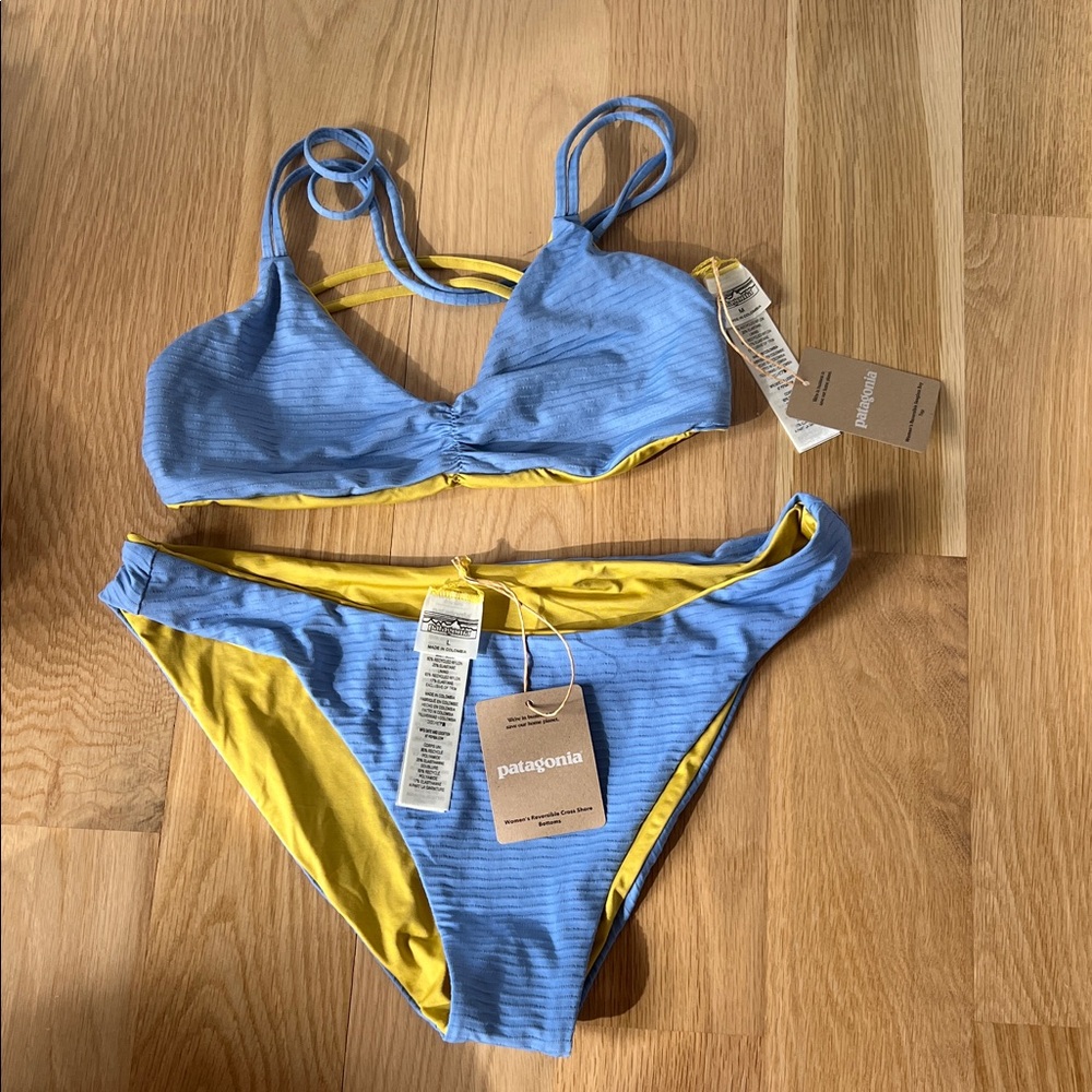 Patagonia Women's Vibrant Blue and Yellow Bikini